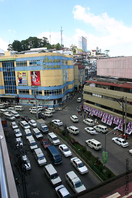 Photo of An Overhead View of Abanao Street in Baguio City, Philippines, on a Busy Sunny Day(5731)