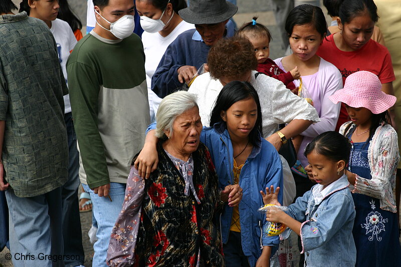 Photo of A Grandmother and Her Granddaughters on Session Road in Baguio City, Philippines(5747)