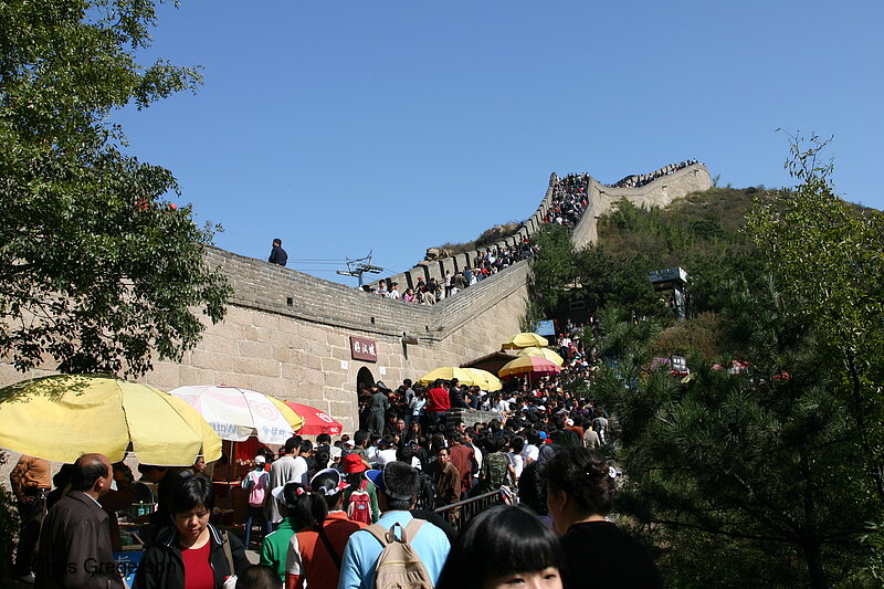 Photo of Crowd of People at the Entrance of the Great Wall of China(5857)