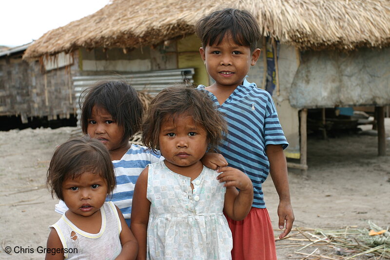 Photo of Toddler/Pre-School Aeta Kids Standing in front of a House(6009)