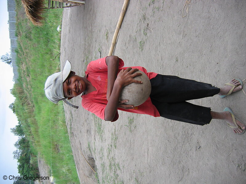 Photo of Aeta Boy Holding a Ball in Pampanga(6016)