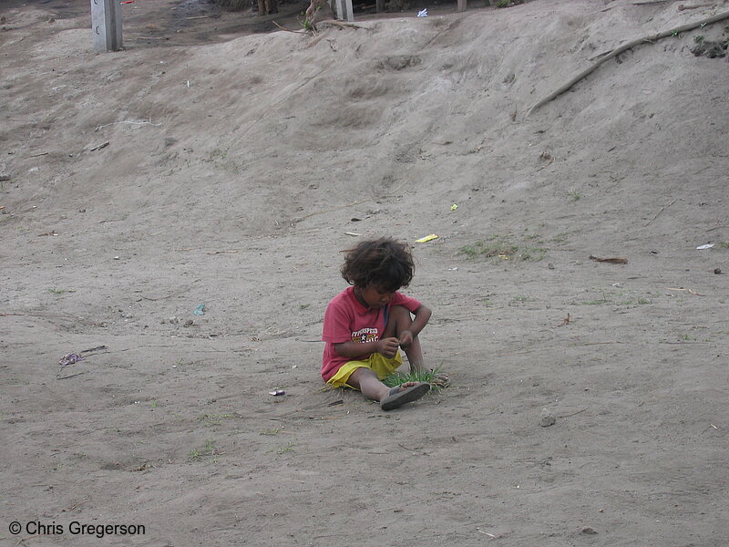 Photo of Aeta Child Playing Alone in Pampanga(6017)