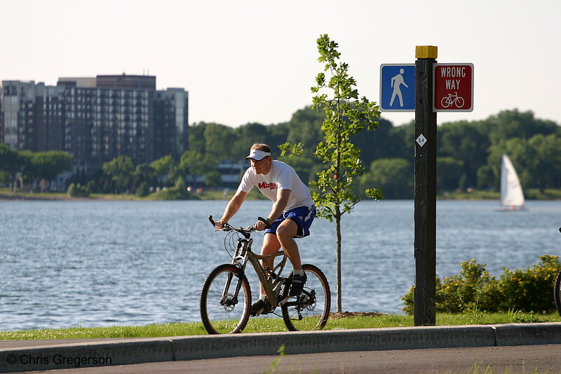 Photo of Bicycle Rider at Lake Calhoun, Minneapolis(6141)
