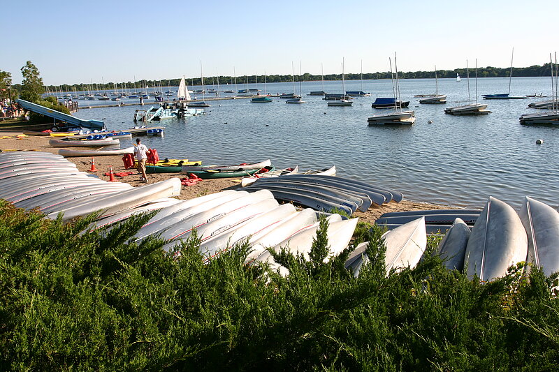 Photo of Canoes Lined up on the Beach at Lake Calhoun(6150)