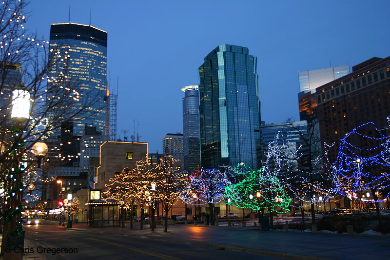 Photo of Christmas Lights on Nicollet Mall and Peavy Plaza, Minneapolis(6186)