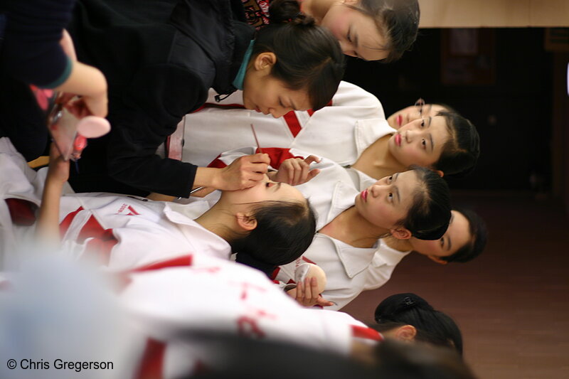 Photo of Backstage as the RFDZ Chinese Dancers Do Makeup Before their Performance(6337)