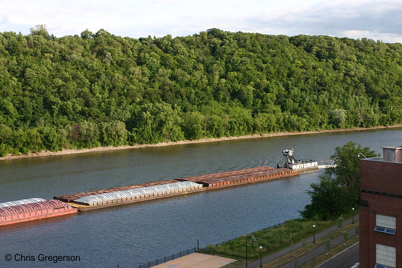 Photo of Barge Traffic on the Mississippi River, St. Paul, Minnesota(6637)
