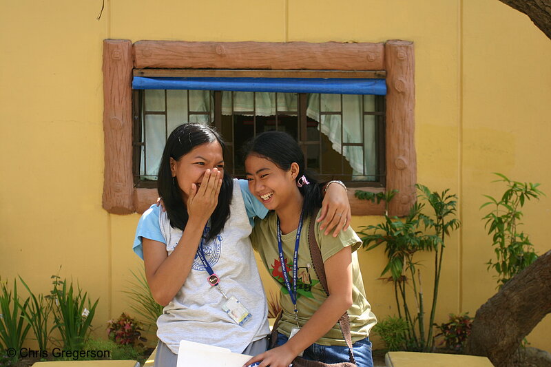Photo of Two Students at ICFI (Sacred Heart) High School, Badoc, Ilocos Norte(6693)