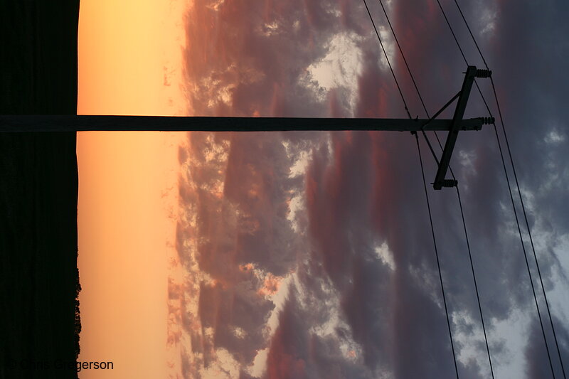 Photo of Telephone Pole in Silhouette(6816)
