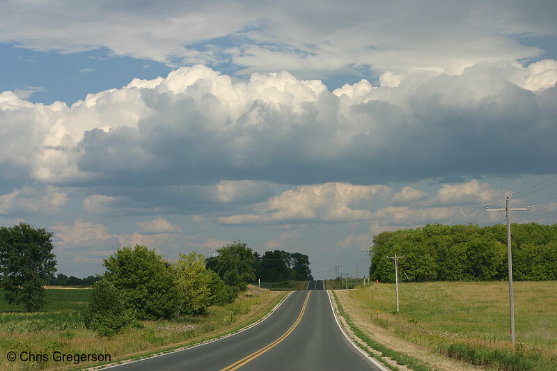 Photo of Two-Lane Highway and Rainclouds(6984)