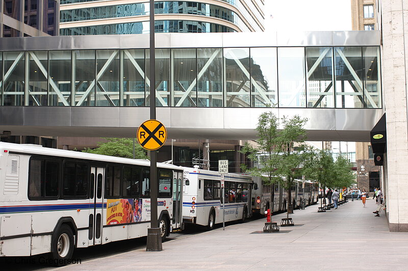 Photo of MTC Buses Lined Up on 2nd Avenue South, Minneapolis(7130)