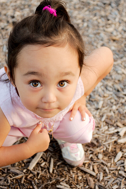 Photo of Girl Crouching Down at the Playground(8246)