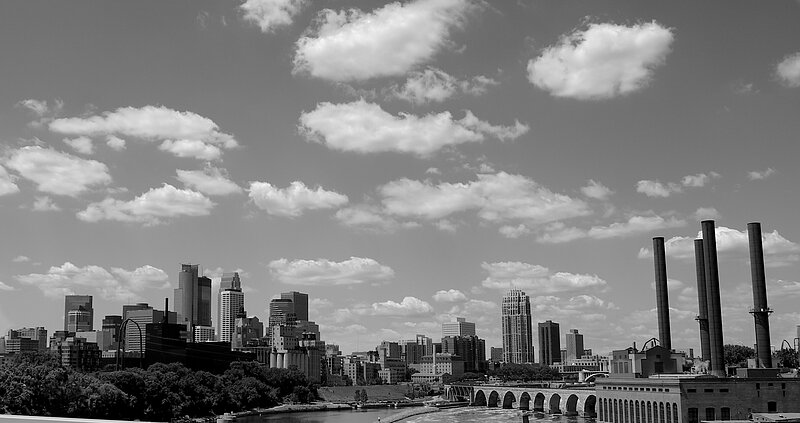 Photo of Downtown Minneapolis Skyline from Mississippi River(8253)