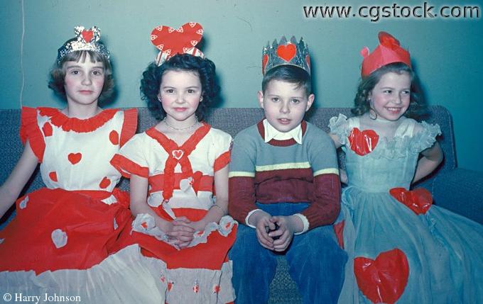 Valentine's Day, Young Girls and Boy