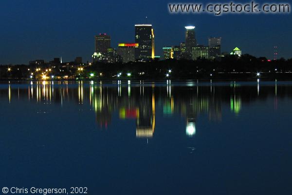 Skyline from Lake Harriet at Night