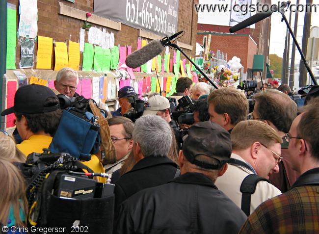 Media Outside the Wellstone Campaign Headquarters