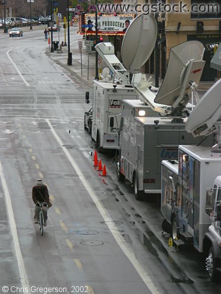 Satellite News Trucks on Hennepin Avenue