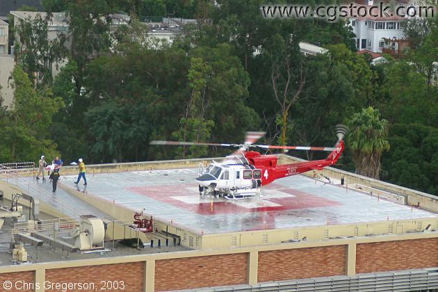 Helicopter Landing at UCLA Medical Center