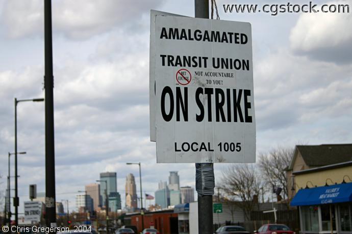 Transit Union Strike Picket Sign