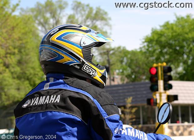 Motorcyclist in Helmet