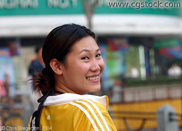 Woman Smiling in Shanghai