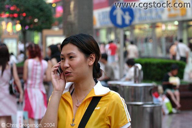 Chinese Woman on Cellphone, Shanghai