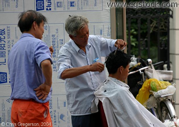 Shanghai Sidewalk Barber