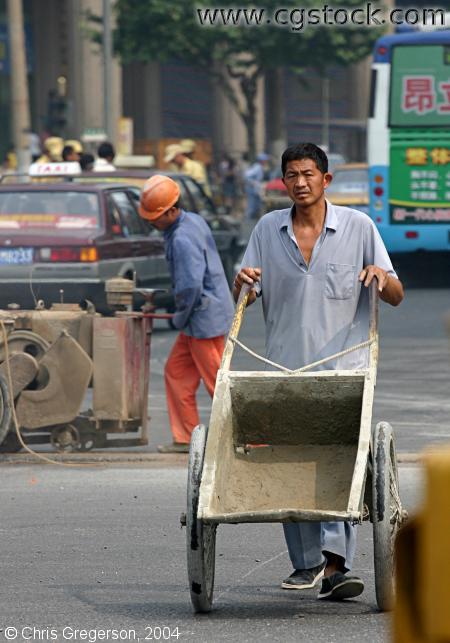 Road Worker with Wheelbarrow