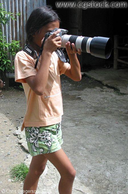 Filipina Girl with Digital Camera