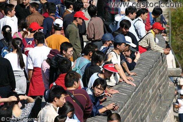 Crowd at the Great Wall of China