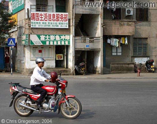 Man on Motorcycle, Guilin, China