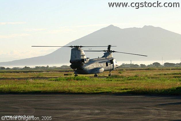US Marine Helicopter Taking Off in The Philippines