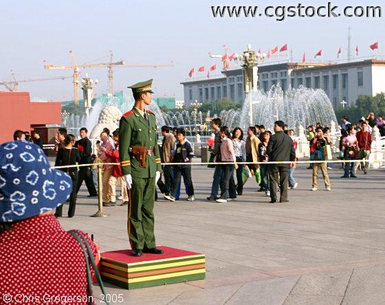 Chinese Soldier Outside the Forbidden City