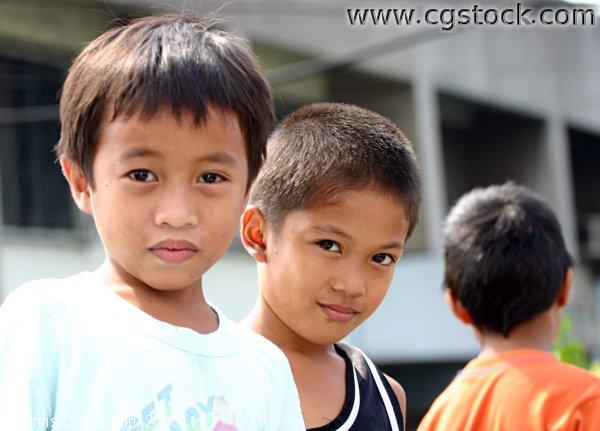 Filipino Boys in Manila Smiling