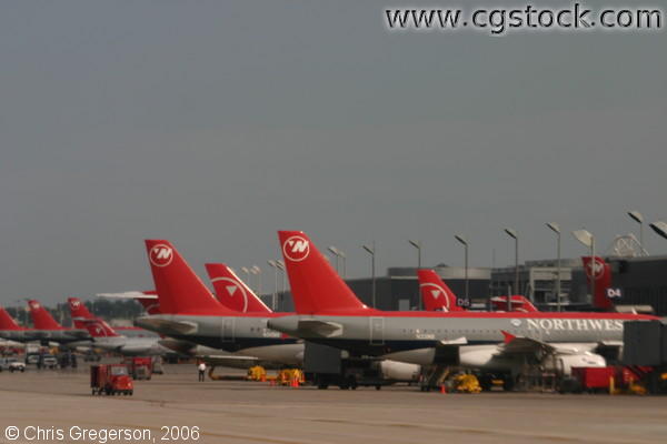 Northwest Airlines Flights at the Gate