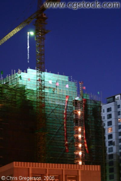 Construction Site at Night, Beijing, China