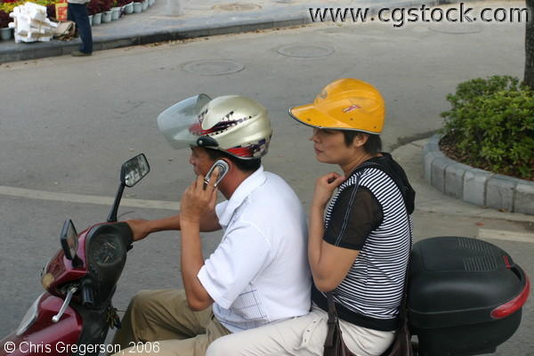 Couple on Motorcycle in Guilin