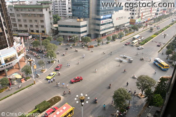 Overhead View, Guilin China Intersection