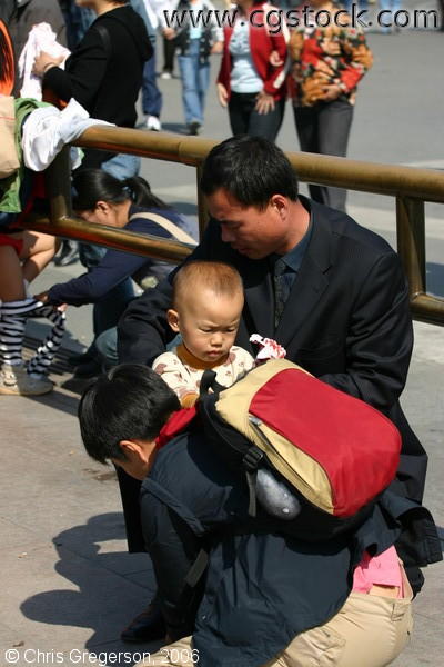 Chinese Father and Young Child in Beijing