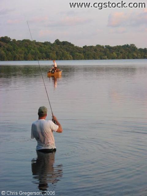 Fly Fisherman in Lake Harriet