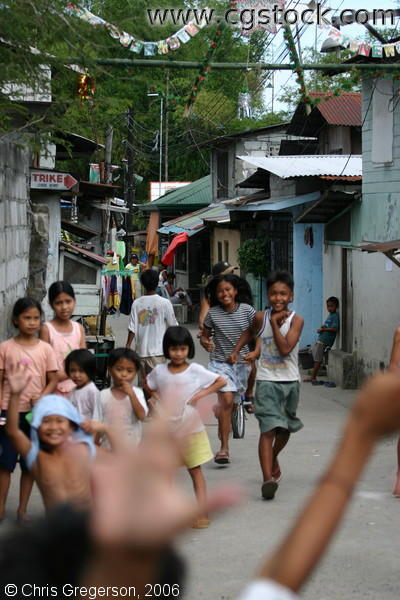 Alley with Children Playing