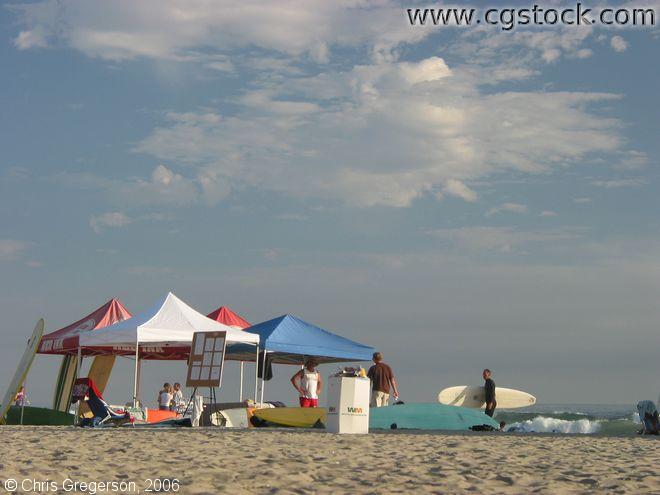 Tents on the Beach in Oceanside, California