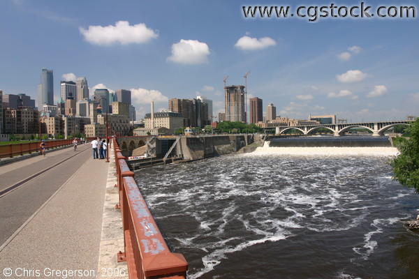Mississippi River, St. Anthony Falls, and the Minneapolis Skyline