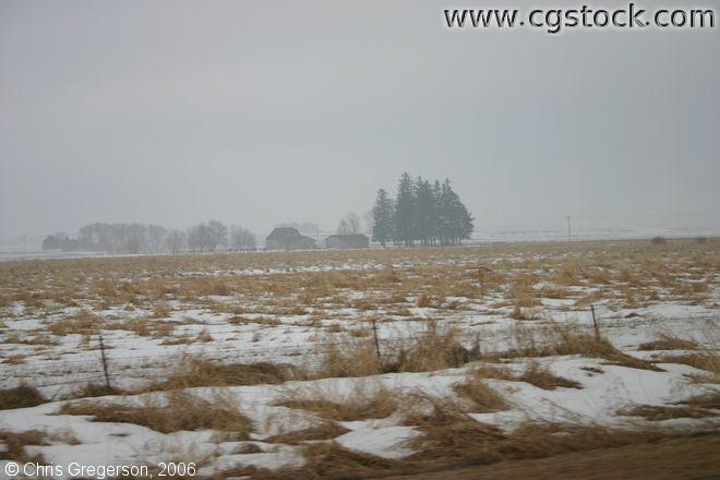 Snowy Field in Rural Wisconsin