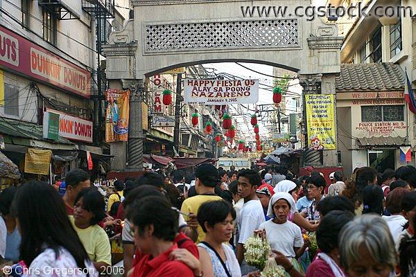 A Crowd of People Under the Archway of Quiapo Church (Right Wing)