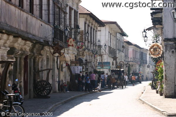 Cobblestone Lane and Historic Spanish Structures in Vigan, Ilocos Sur