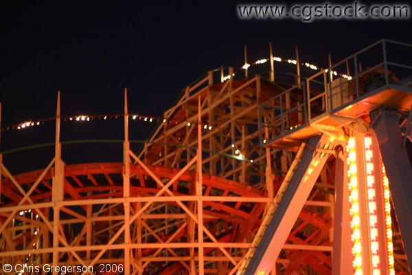 Mission Beach Roller Coaster at Night