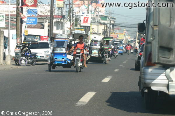 Tricycles on the Main Highways of Carmen, Pangasinan, Philippines