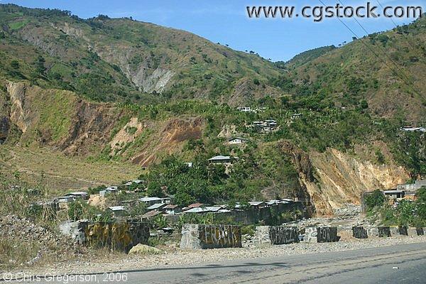 Mountainside Homes Seen While Traveling on Kennon Road in the Philippines