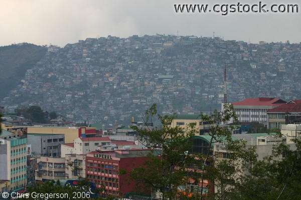 The Commercial District and the Hillside of Baguio City, the Philippines.
